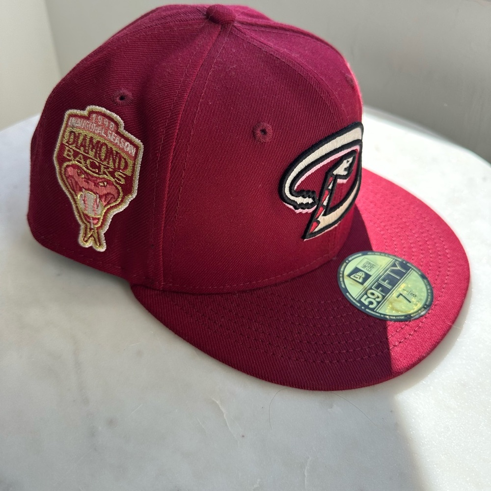 New Era Red and Pink Fitted Cap